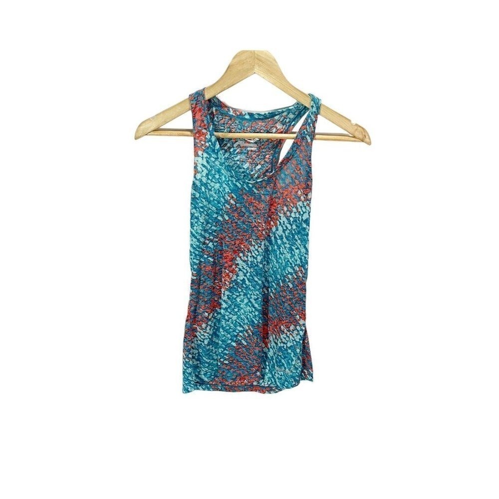 Womens Saucony Racerback Tank Size S Multicolor Blue Red Running Sleeveless